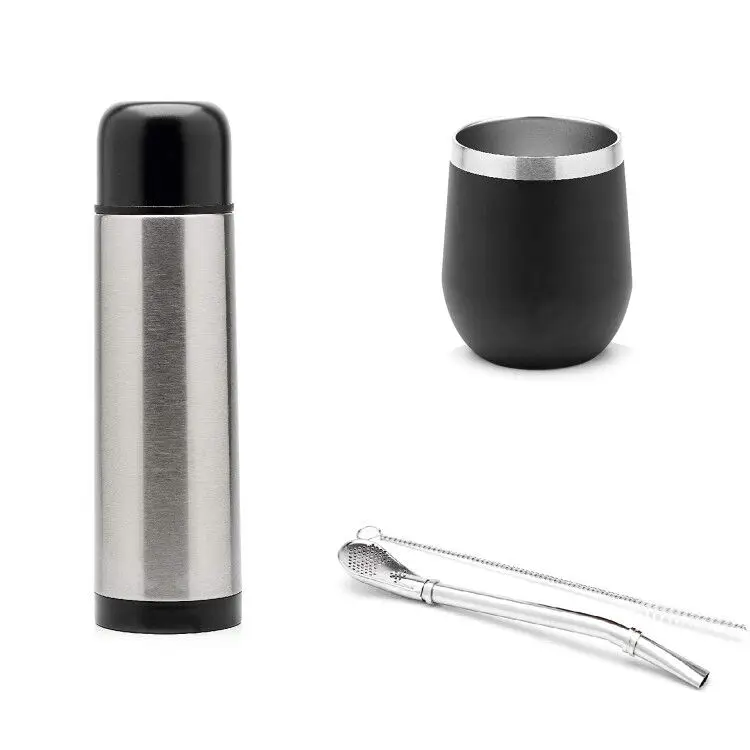 2020 новый дизайн полный набор Yerba Mate Современная Тыква с крышкой без BPA термос фляжка Bombilla и Чистящая Щетка