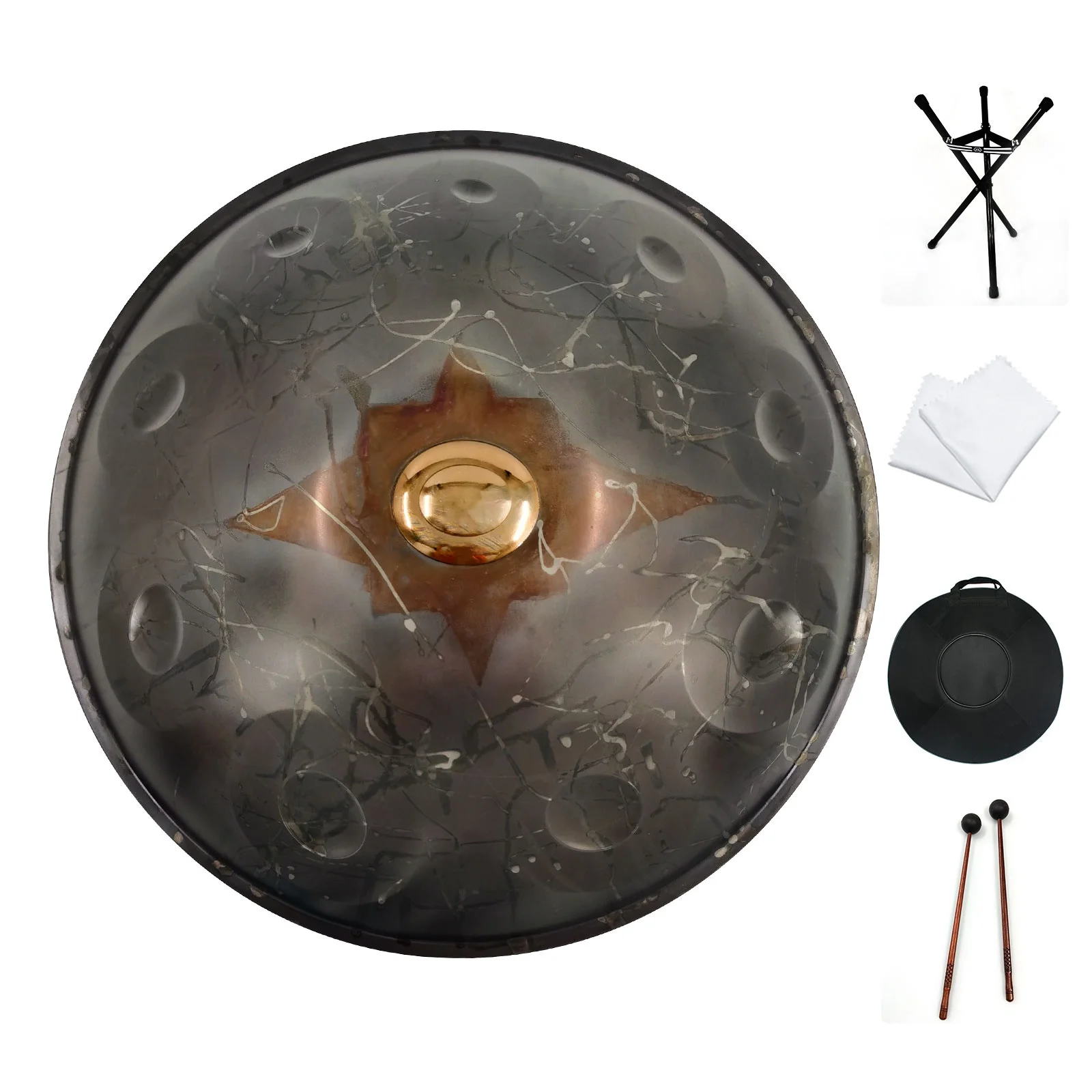 
2021 New 22 inches AS TEMAN HANDPAN 10notes Handmade DC material handpan drum D minor Musical instrument Tongue drum 