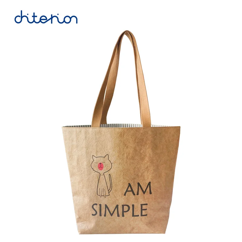 Chiterion Reversible Tyvek Tote Bag Wholesale Custom Recycled Waterproof Dupont Women Tyvek Paper Shopping Bag With Custom Logo