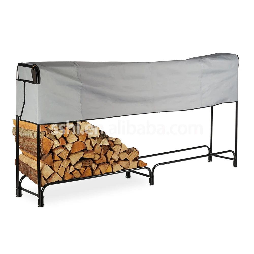Factory Fireplace Wood Holders 6-Foot Outdoor Firewood Log Rack with cover