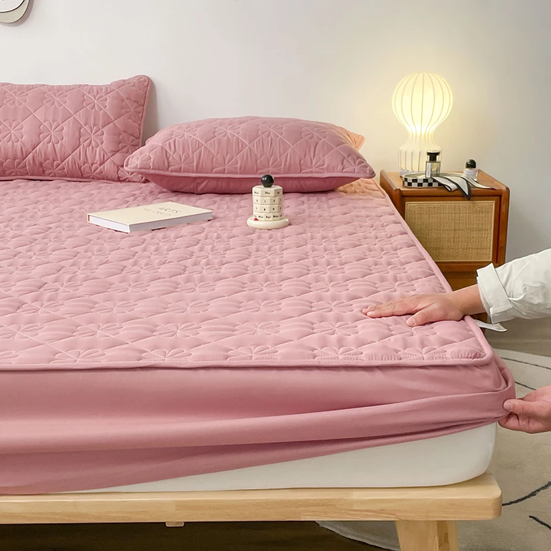 Homes Microfiber Queen Twin Bedding Waterproof Breathable Quilted Mattress Protector Laminated Laminated Mattress Knitted Fabric