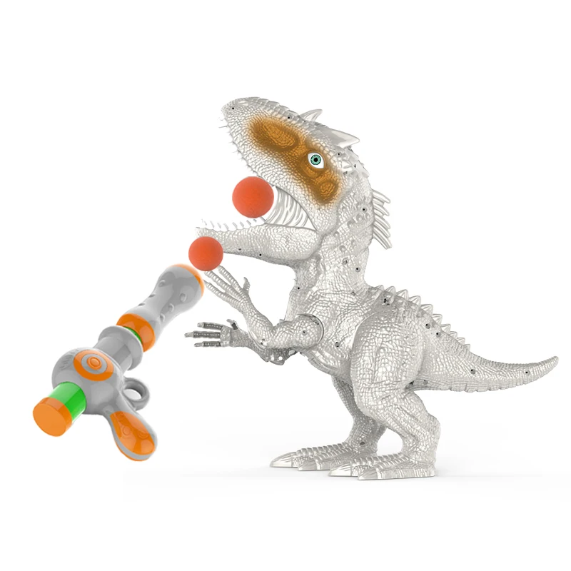 Shooting Robot Target Game for Boys Kids Air Powered Safety Soft Bullet Gun Toy gift DIY Dinosaur