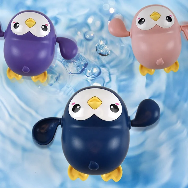 
New Baby Swimming Pool Shower Bath Toys Cute Animal Penguin Wind Up Chain Bathing Clockwork Bathroom Game Water Beach Toys 