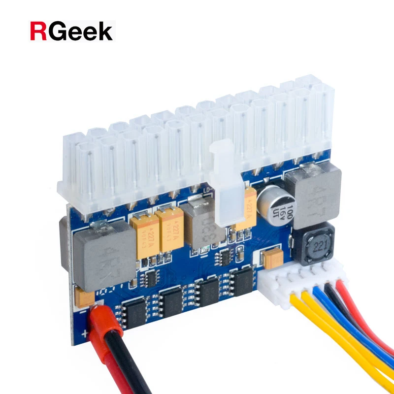  RGeek DC 19 в 24 контакта 200 Вт микро-источник питания Pico PSU переключатель для майнинга MINI ITX ATX пк