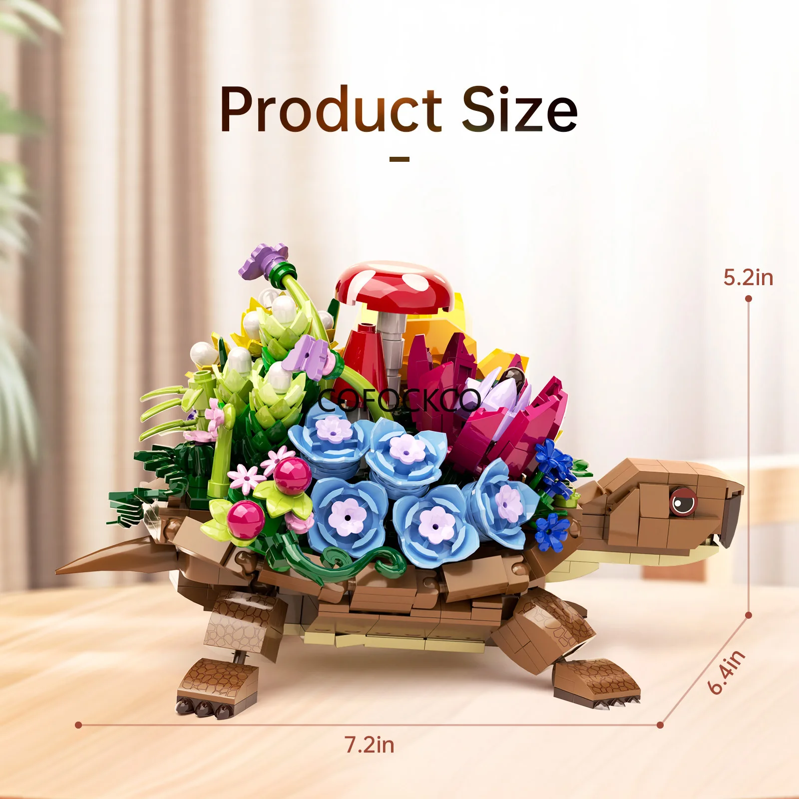 Turtles Plantered Flowered Potsed Building Blocks Set Animal Turtle Flower Planter Brick Building Toy for Children Gifts