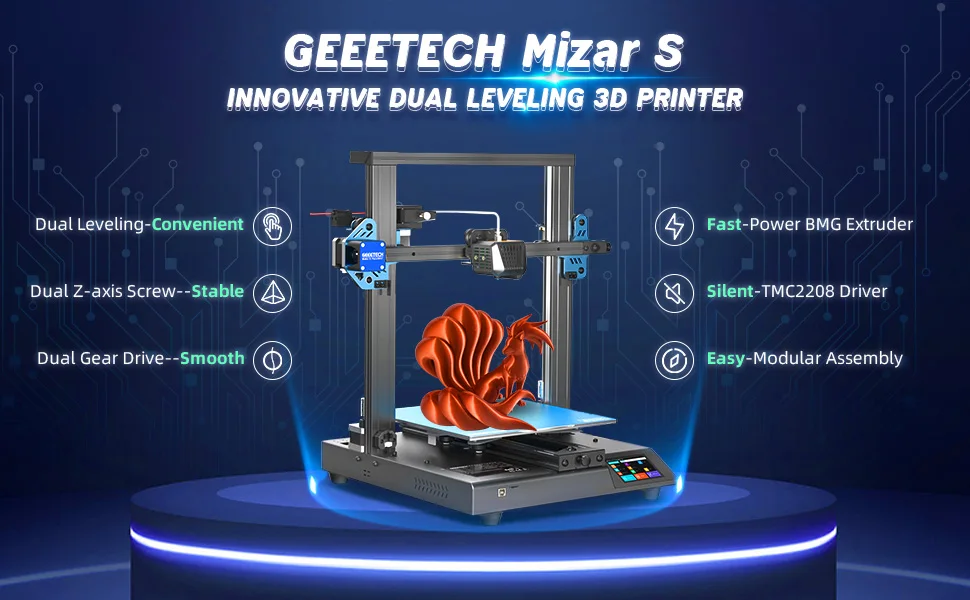 Geeetech 3D Printer DIY Kit Self-assemble Mizars  with Upgrade Resume Printing Power Supply