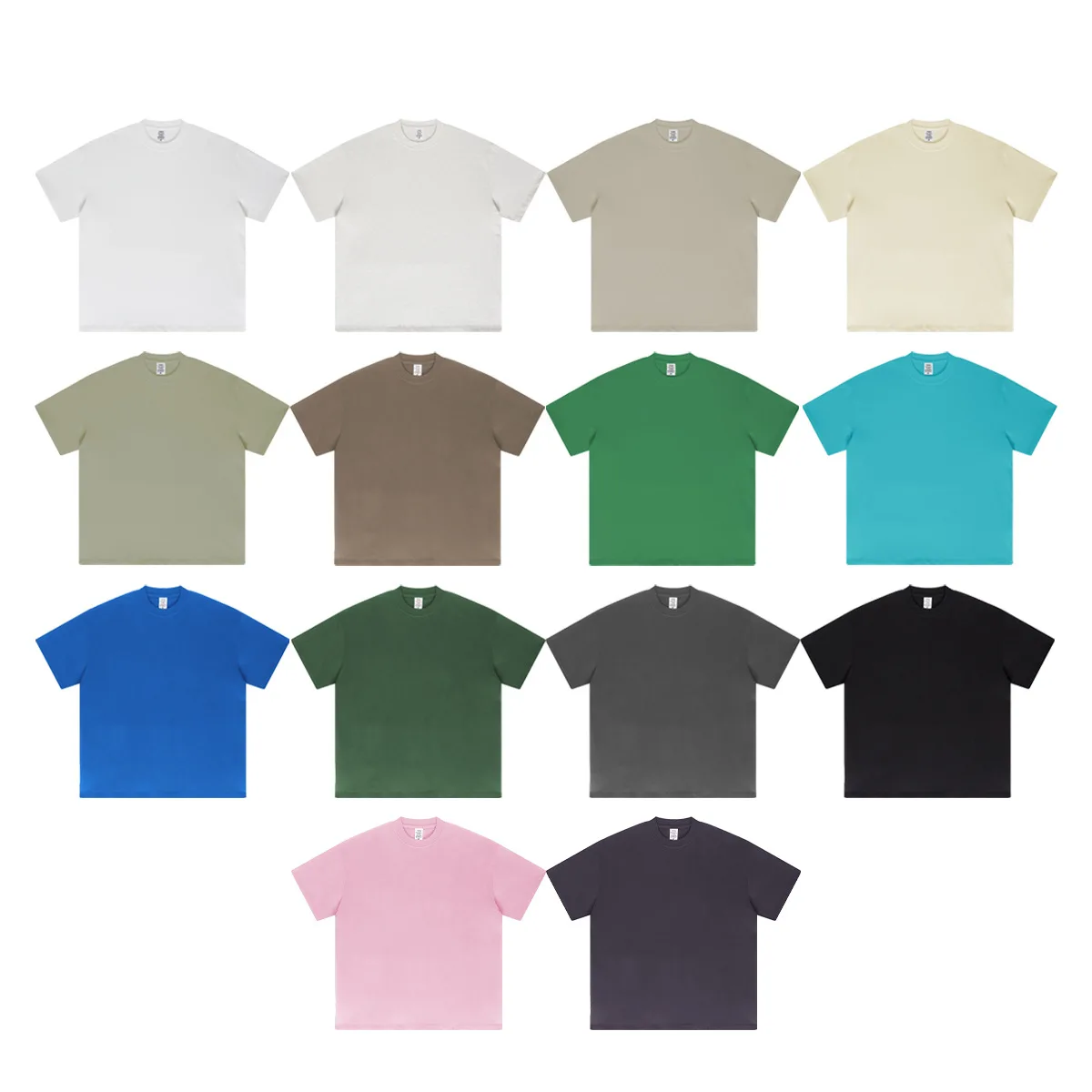Hip hop 280gsm Heavy mens oversized drop shoulder boxy fit t-shirts custom Graphic printing 100% cotton mock neck blank t shirts