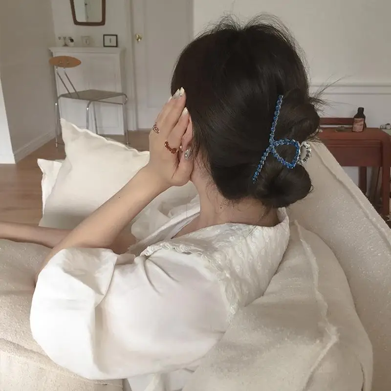 Fashion Headwear 11cm Rhinestone metal Hair Claw Clips for Women thick Hair Accessories