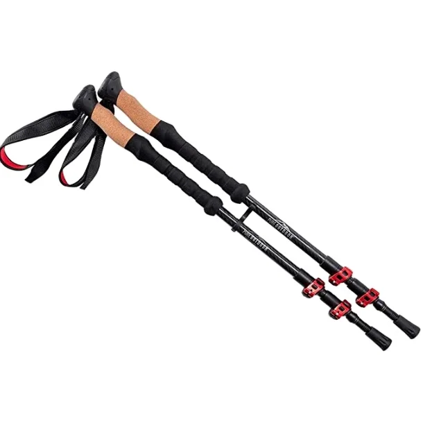 Antique Nordic Aluminium 7075 Telescope Stick Foldable Self Defense Hiking Sticks Trekking Pole