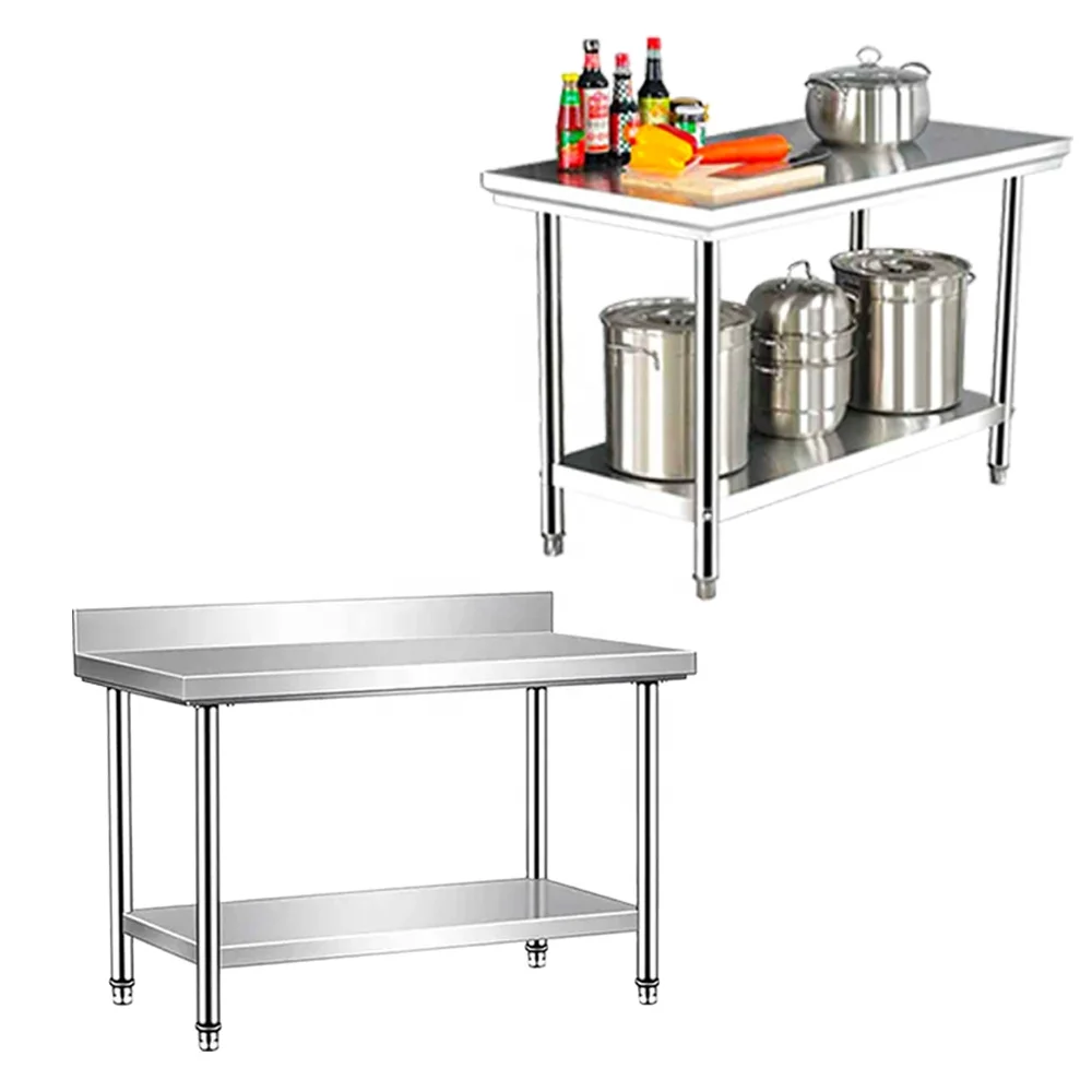 Factory price stainless steel kitchen equipment work table for restaurant