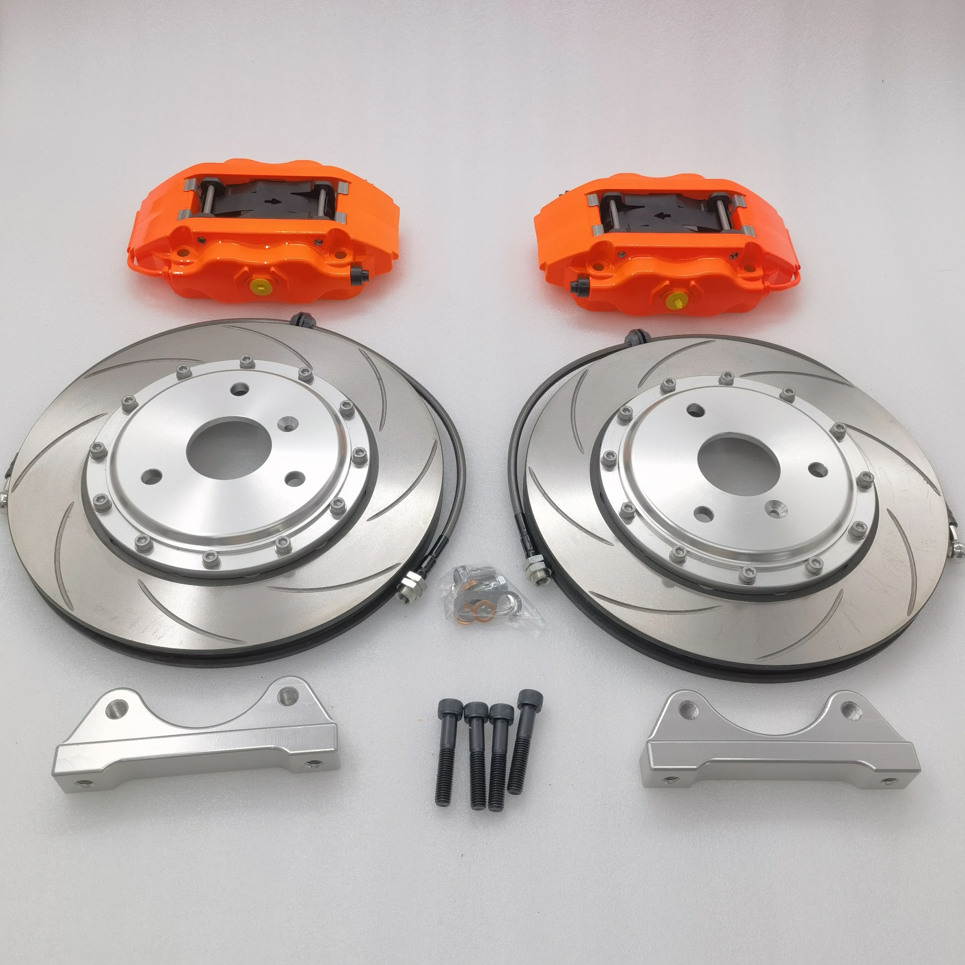 Jekit Car Brake Caliper 4 Pots 300*24mm PCD 3*112  Grooved Disc Kit For Smart 451 Front