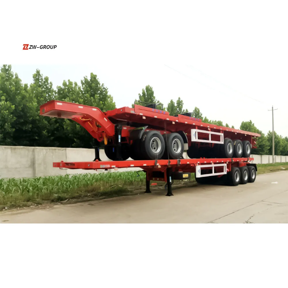 60tons 80tons SuperLink Container Truck Trailer SuperLink Flatbed Trailer for sale