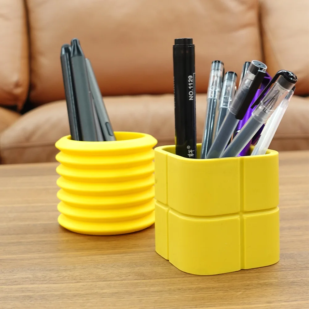 Wolife Original Design Office Pen Eraser Silicone Round Storage Organizer Holders Pencil Marker Holder Tray Rack
