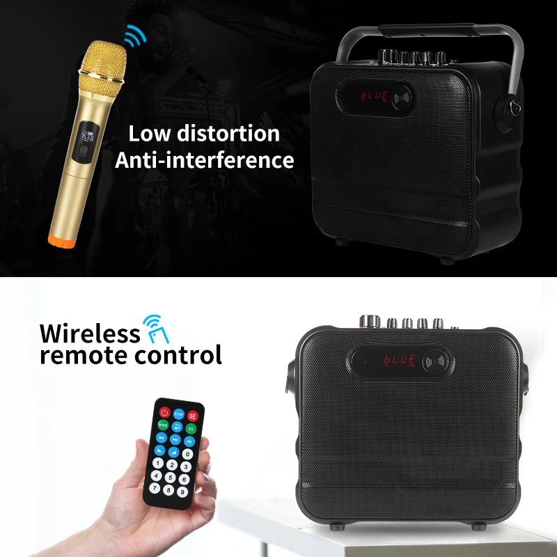 M669i Speaker Karaoke with Microphone Blueteeh Wireless Audio Bass Treble Adjustmentfor Outdoor Family