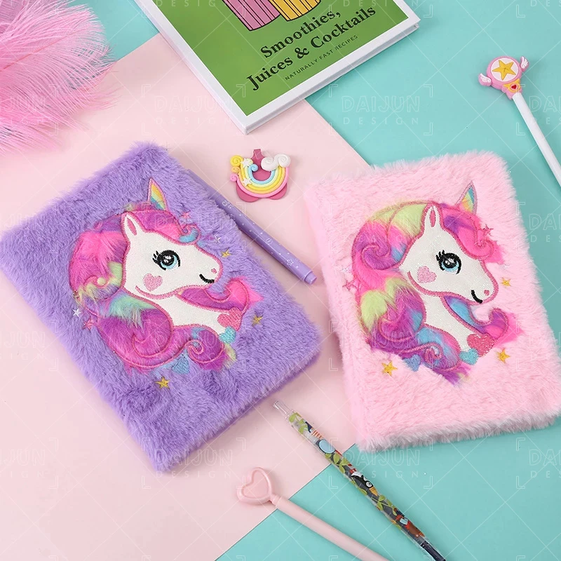 A5 planner girls gift journal agenda kawaii hard cover notebooks for school sationary unicorn emboridery note books