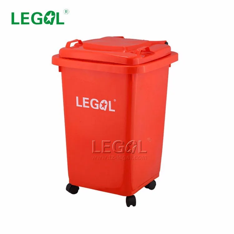 Customized plastic waste bin with storage ready stock 50 liter trash can mini rubbish wheelie bin