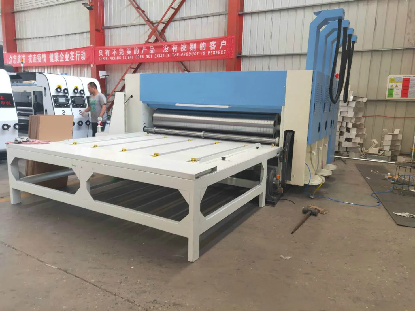 Semi automatic flexo ink carton 4 colors printer slotter die cutter machine