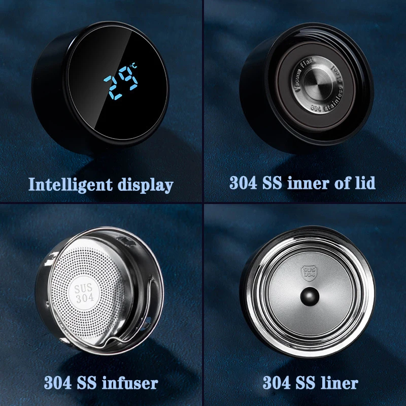 Wholesale Custom Stainless Steel Thermo Led Temperature Display Vacuum Insulated Smart Water Bottle