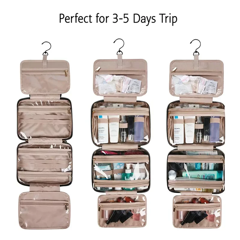 4 Sections Hanging Travel Toiletry Bag Organizer Large Makeup Cosmetic Case folding suit bag Beauty Cosmetic Case