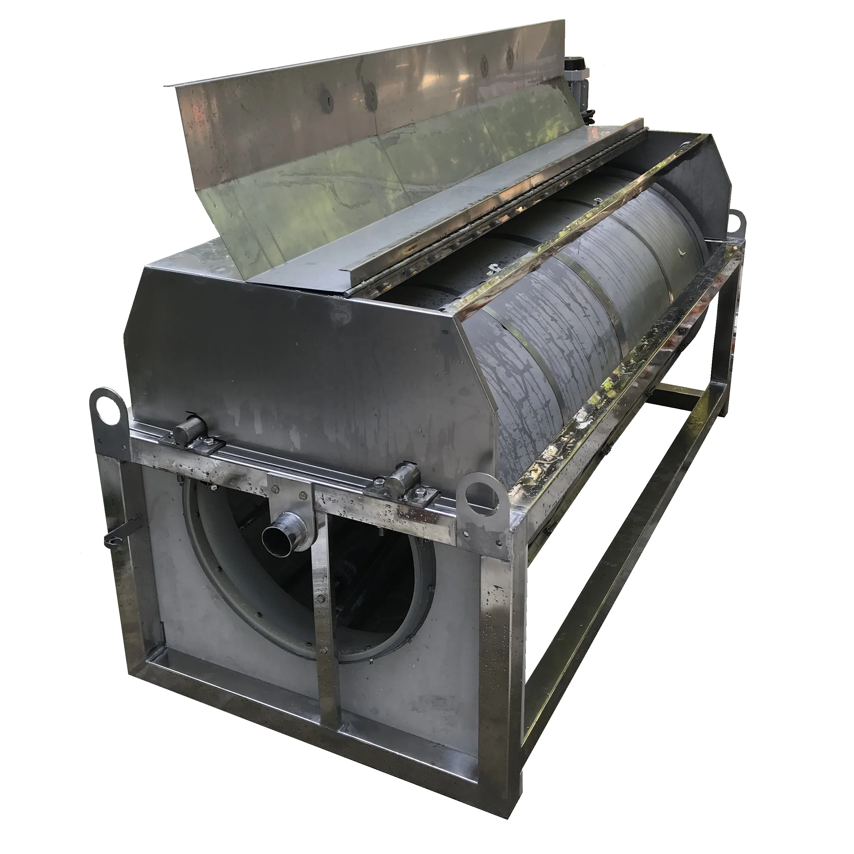recirculating aquaculture drum filter auto backwash prefilter self cleaning trommelfilter waste water microfiltration