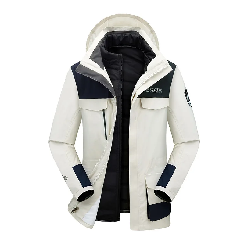 Autumn and winter down liner punching jacket male couple two-piece set of mountaineering cold clothing