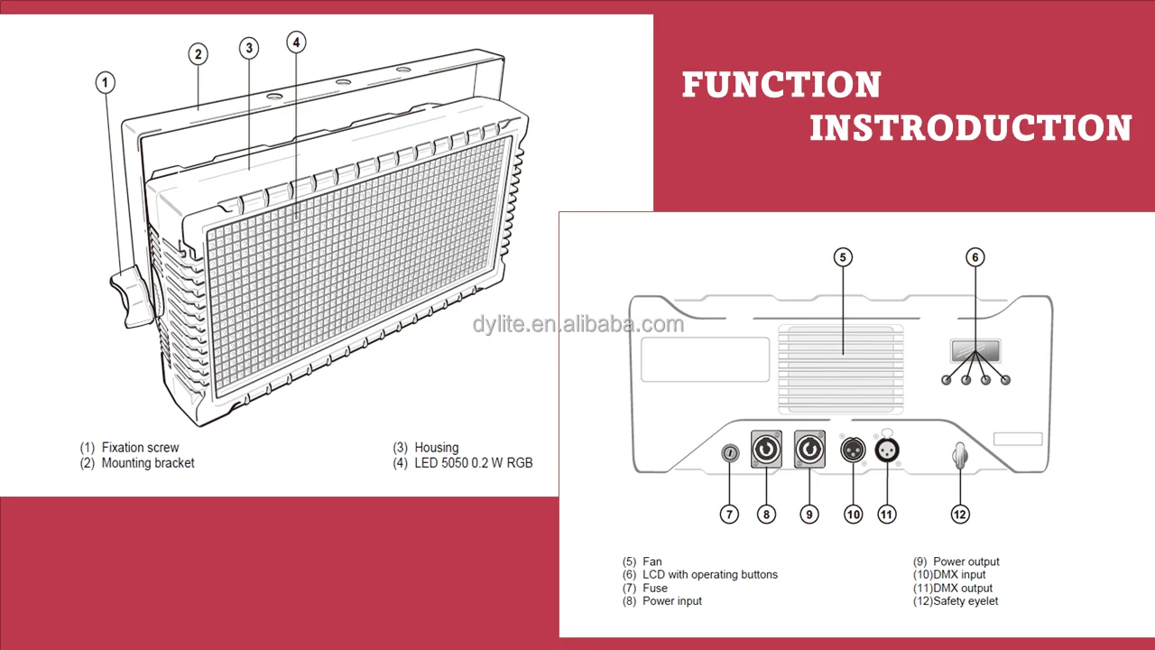 Newest Luces De Discoteca Led Pioneer Dj Stage Light Projector DMX 512 1000w Effects RGB Strobe Led Flash Light Studio For Club