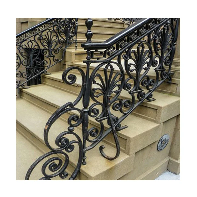 Elegant Home Decorative Wrought Iron Railing with Good Performance Exterior Balcony Handrail