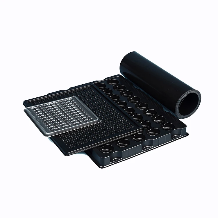 Hot sale  high quality thermoforming rubber sheets esd antistatic plastic tray for electronics