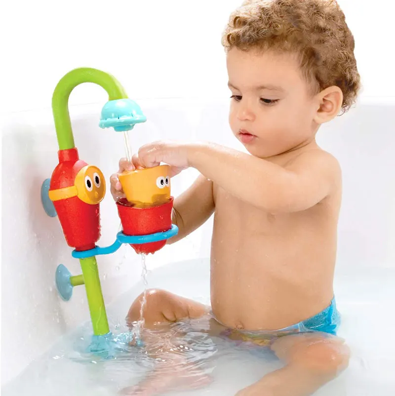 Manufacturer Three Stackable Cups PlasticBath Toy Water Connecting Pipe Toys For Kids