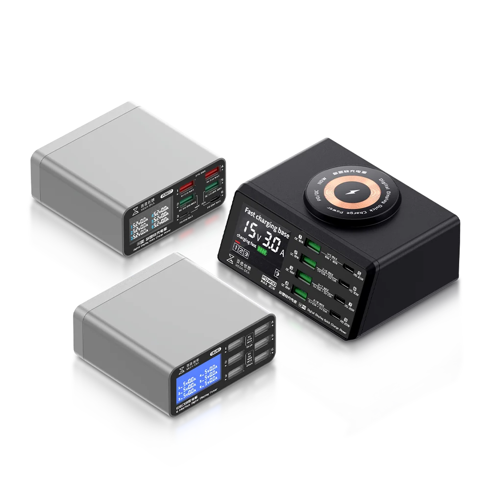 Qianli Mega-idea Digits Display Desktop Power Supply PQW110 B640 PQ687 Fast Charging Multi-ports Function Smart Protection