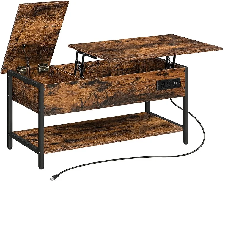 Wholesale Multifunction Folding Lift Top Coffee Table Modern Coffee Table with Charging Station Hidden Storage Compartment