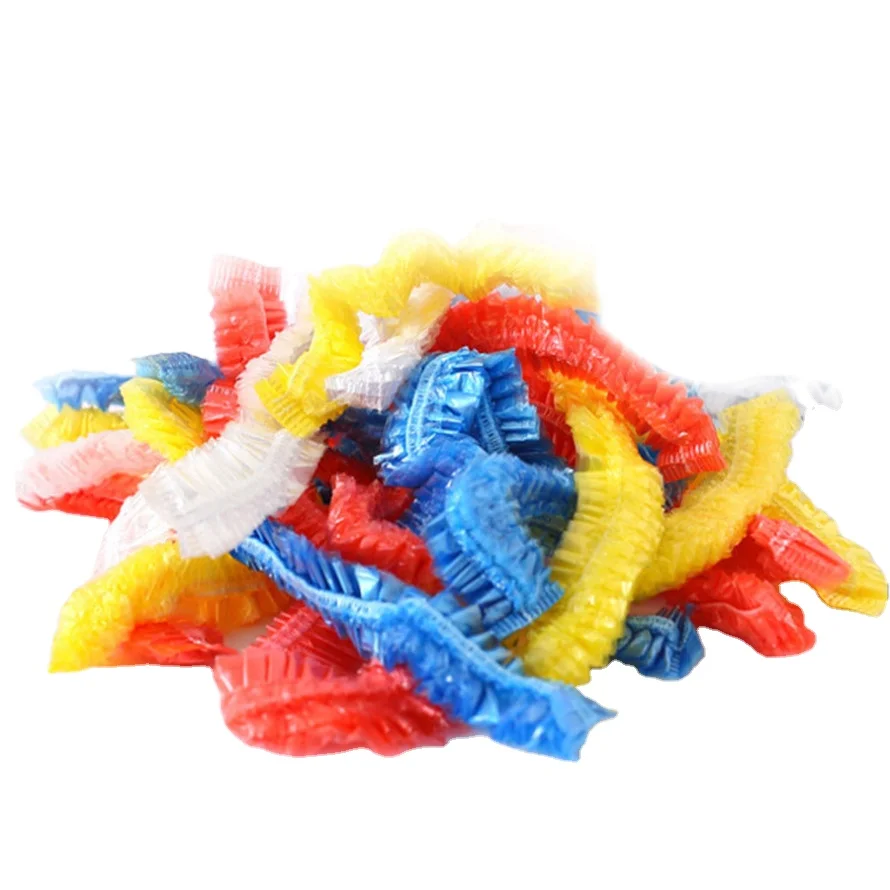 plastic PE disposable strip elastic shower cap bath cap for hotel