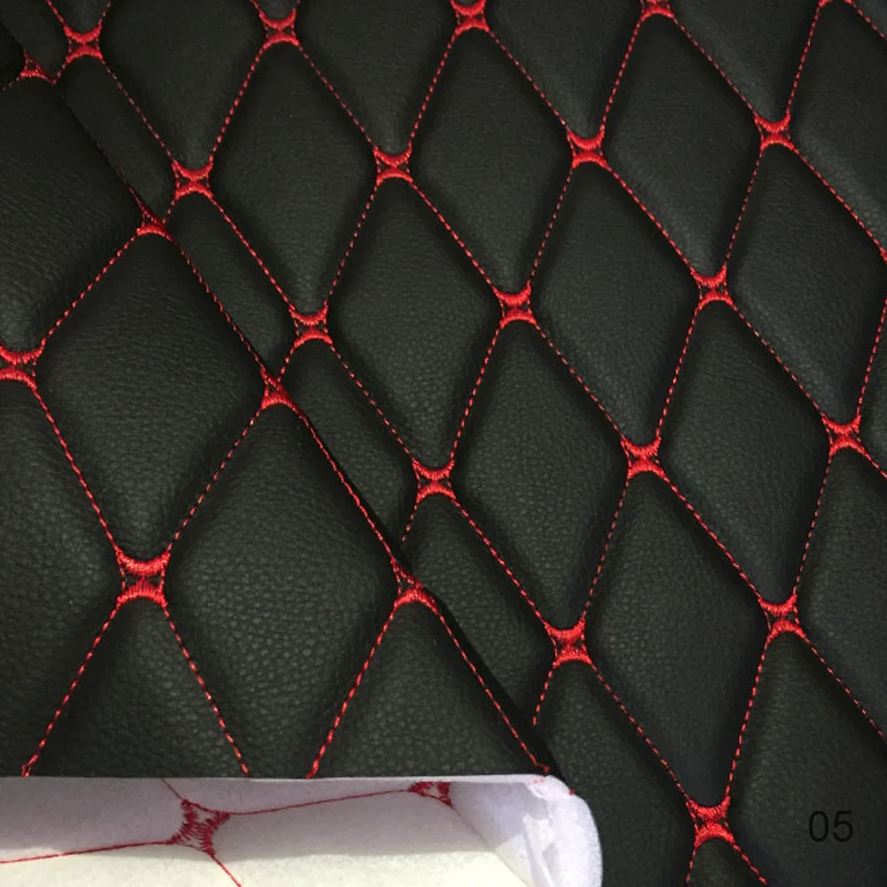 Leather Factory Thickened Waterproof Quilted Embroidered Car Interior Upholstery Synthetic Leather Material For Car Seat