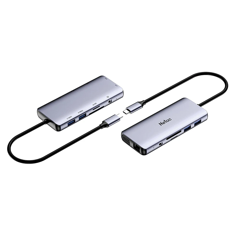 Netac Docking Station Laptop Type C 3.0 USB Hub 11 in 1 Multi-interface adapter extension dock Type C Data Por Charging OEM ssd