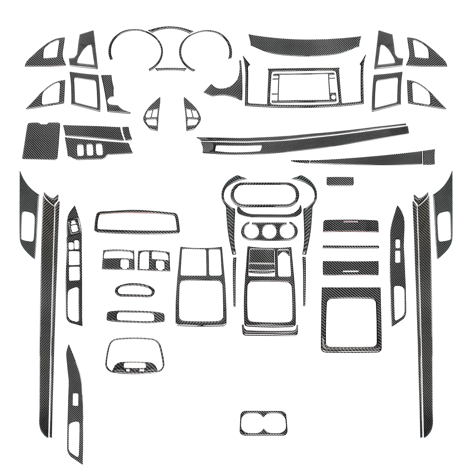 ShaSha Carbon Fiber Car Interior Accessories Kit For Mitsubishi Lancer 2008-2015 year