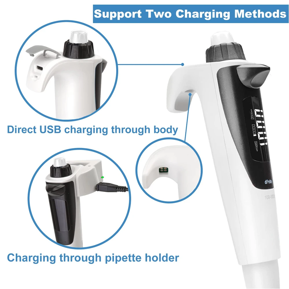 dPette+ High Precision Adjustable Volume micropipetas automatic pipette price LCD Digital Micro electronic pipette laboratory