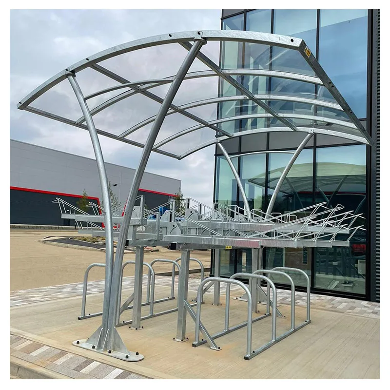Vertical commercial outdoor u shape bike parking stand double decker bike rack