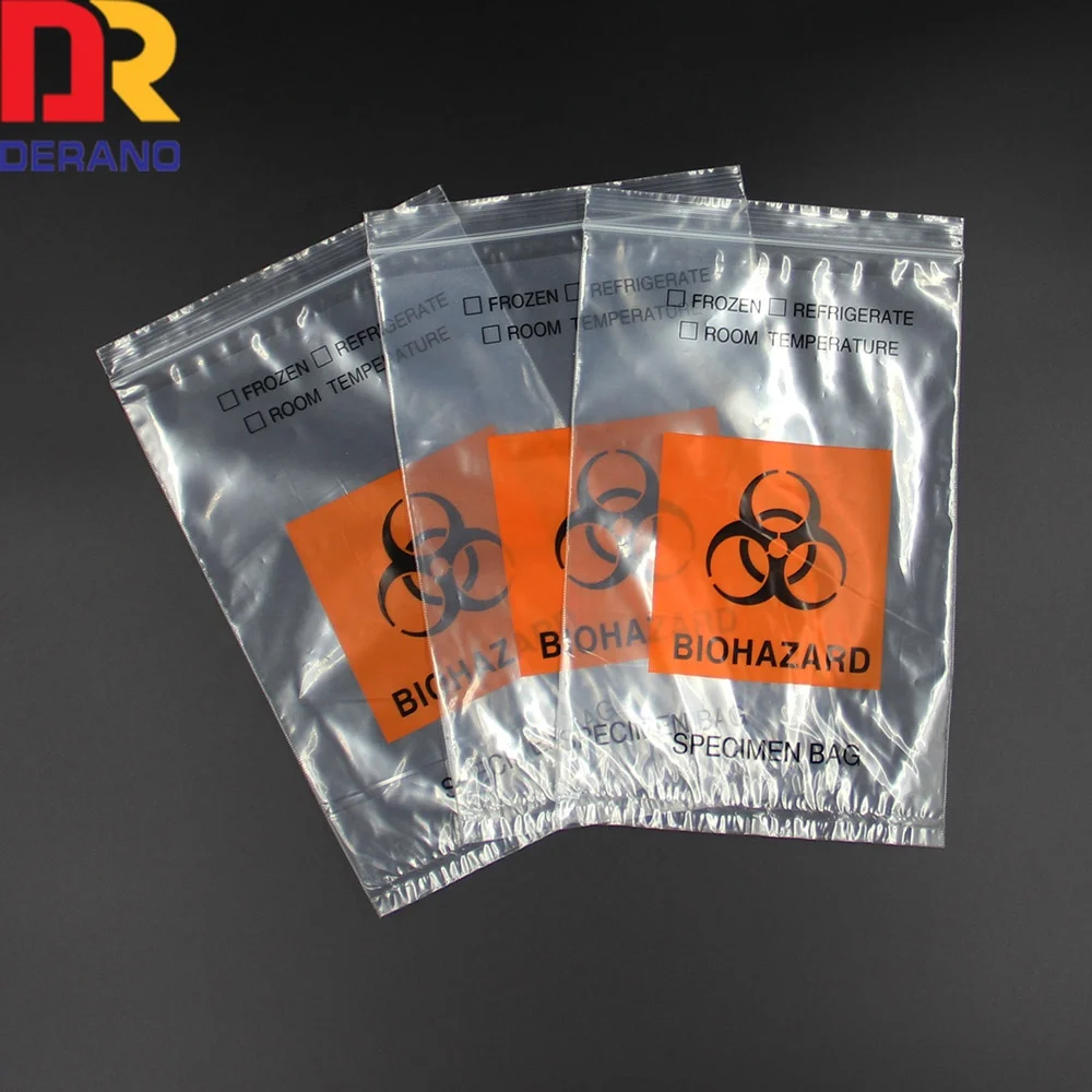 Cheap wholesale custom medical biohazard specimen shipping bag/medical waste plastic bag