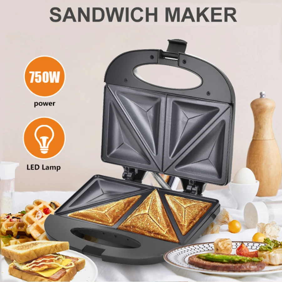 3 in 1 electric sandwich maker with removable stainless steel European standard plug breakfast toaster sandwich waffle maker