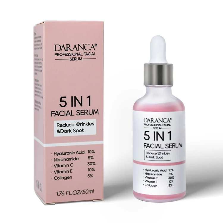 Customizable 5 In 1 Skin Care Serum Face Serum Hyaluronic Acid 10% Facial Niacinamide 5% Whitening Collagen 5% Vitamin C 30%
