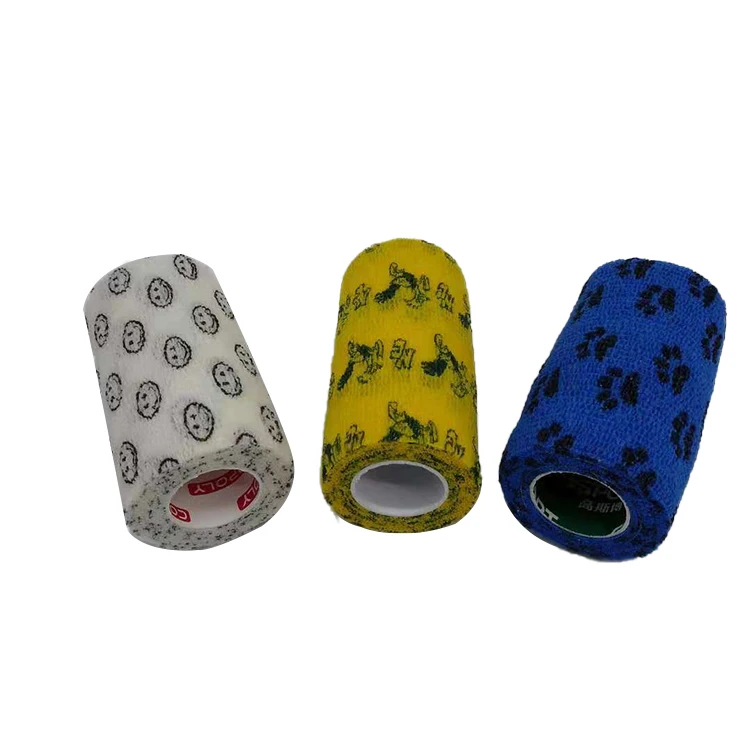 
Wholesale high quality elastic non woven cohesive leg bandage with printing 