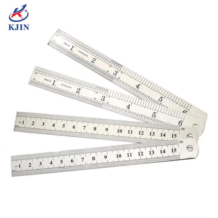 Custom 15CM 20CM 30CM OEM logo Stainless steel ruler, high quality metal scale ruler with metric & inch scale