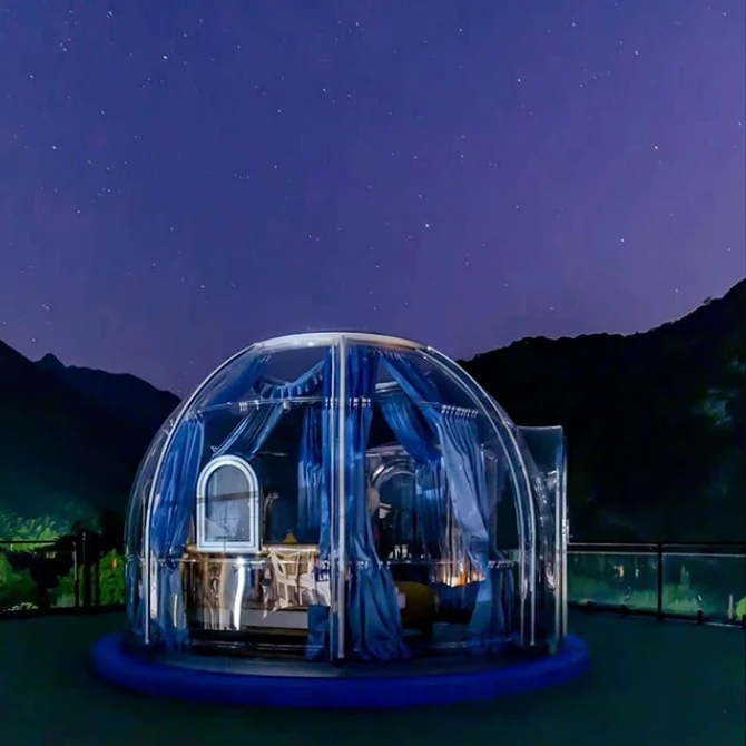 Full House Luxury Camping Dome Geodesic Transparent Garden Igloo Round  Tent