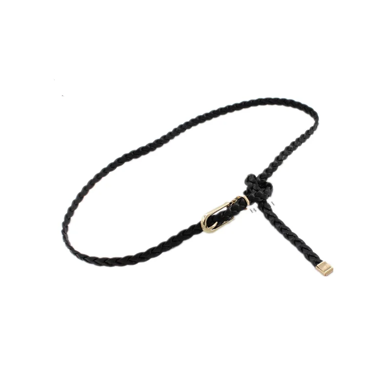  Лидер продаж на Amazon черный цвет основной заводской продукт эластичный женский Плетеный ремень из искусственной кожи