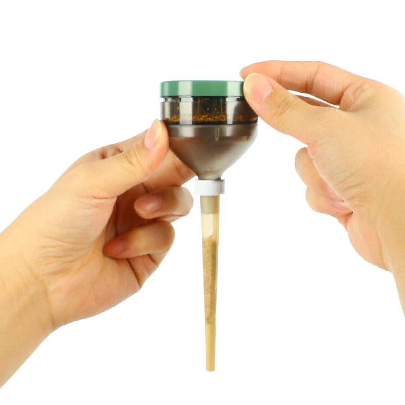 UKETA smoking accessories 3 layers Tin custom 55mm Maker Kit Pre roled Paper tobacco grinder with funnel and coneing maker