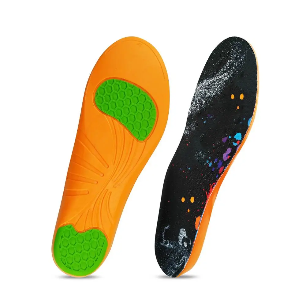 Shock Absorption Cushioned Pu Pouring Sport Insole For Running Shoes Comfort Soft Sneaker Inner Pad