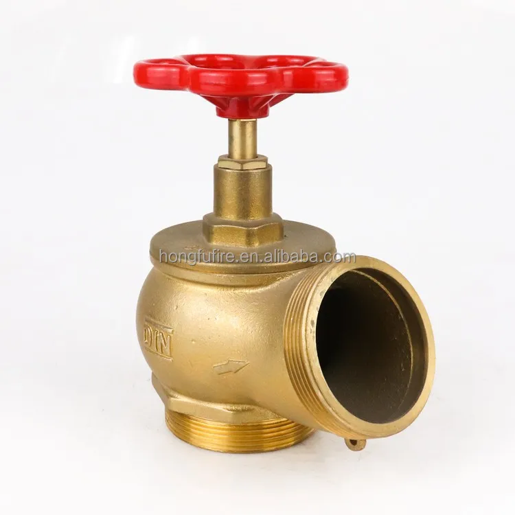 2.5 Inch Screwed Fire Hose Valve for Fire Fighting Brass DIN Standard Landing Valve