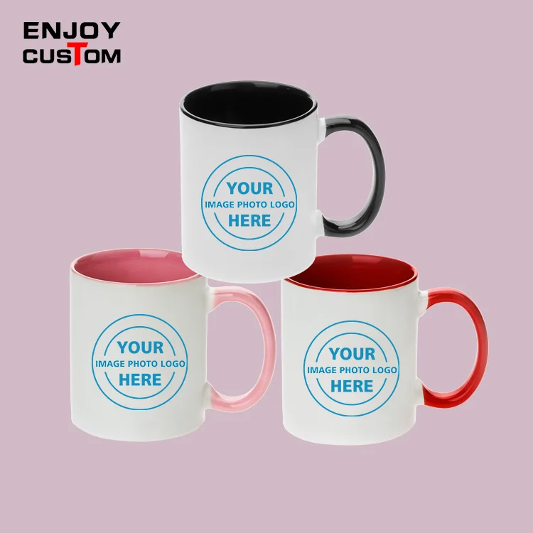 Coffee mugs customize logo mugs ceramic Color inside  custom logo ceramic cup  with logo customizable coffee mug