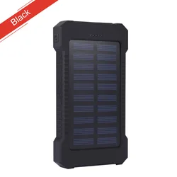 FOVigour 10000mah outdoor solar power charger with LED light waterproof solar charger portable