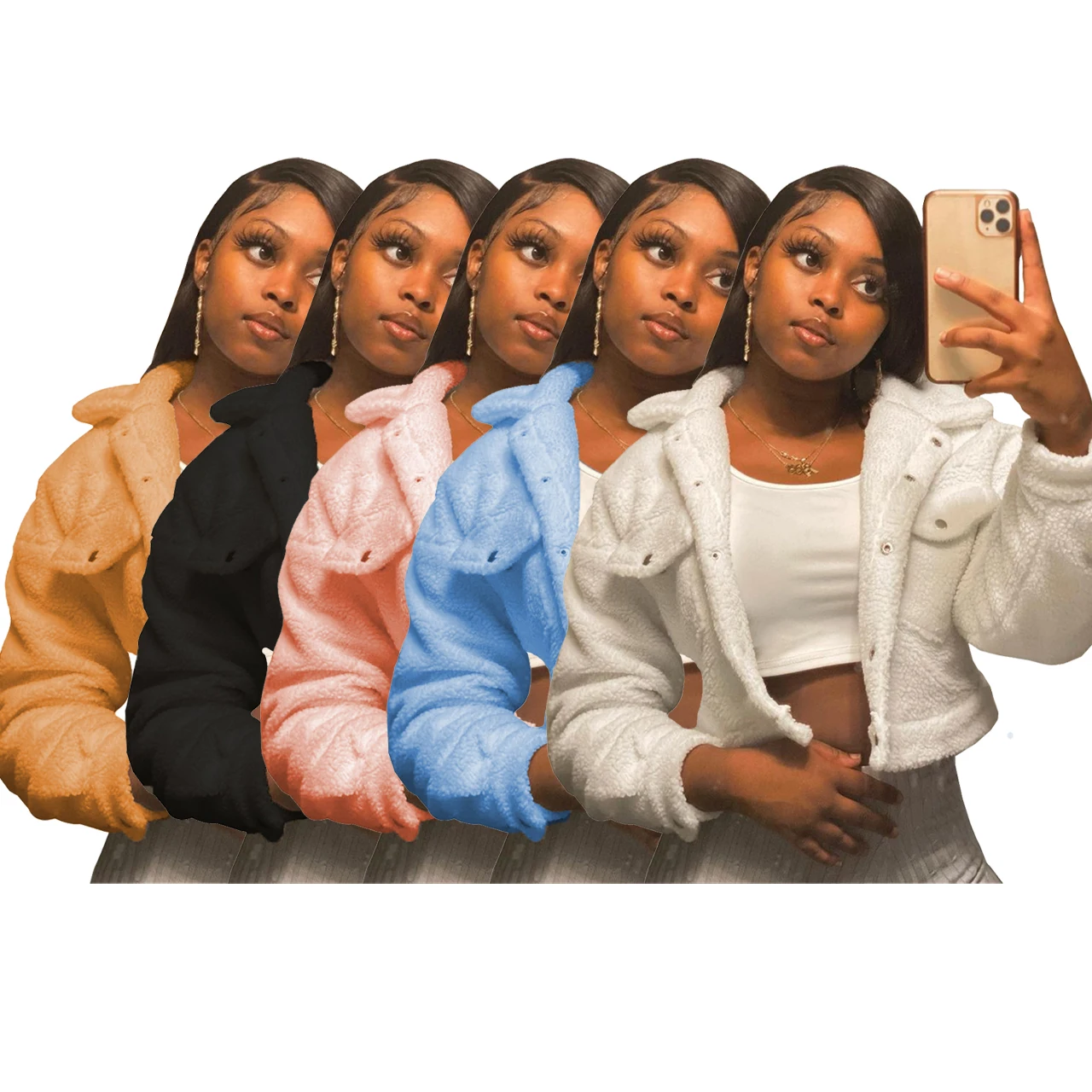 Зимняя куртка, Женская флисовая теплая куртка, пальто, верхняя одежда, верхняя одежда, короткие пальто для женщин